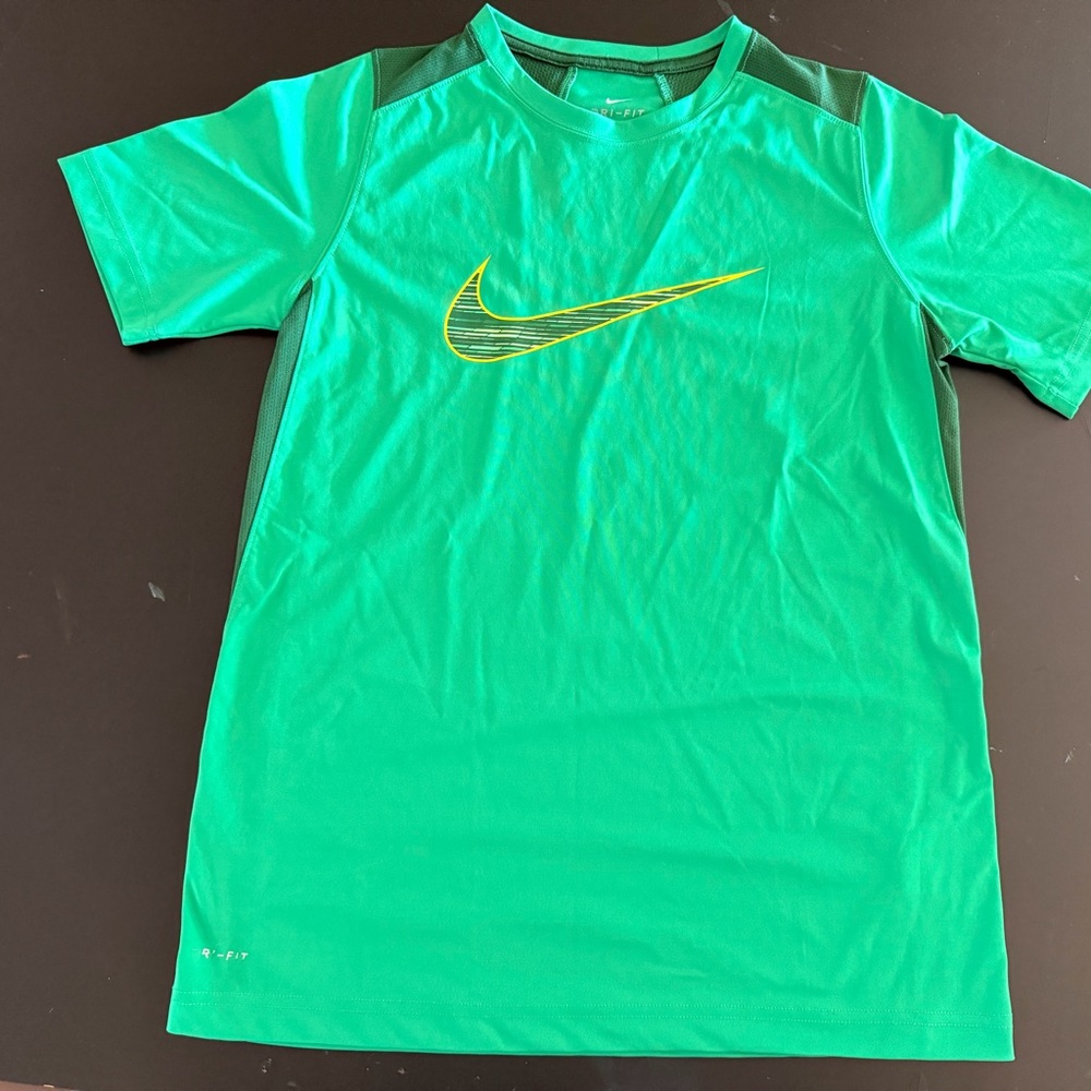 Nike Kids Bright Green Tee with Yellow Logo